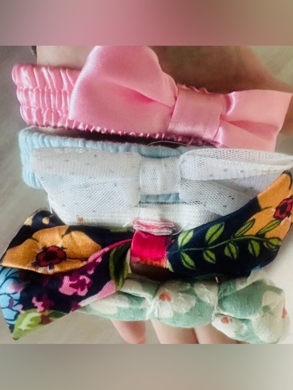 baby girls bow headbands kids pink multicolor purple